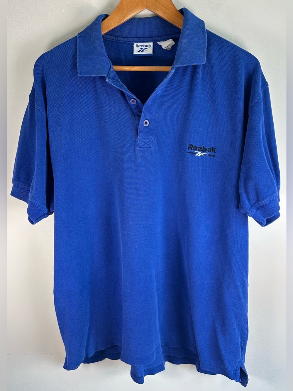 Vintage 90s Y2K Reebok Men’s Polo Shirt Sz L/XL Blue Classic Embroidered Logo